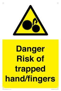 Danger Risk of trapped hand/fingers